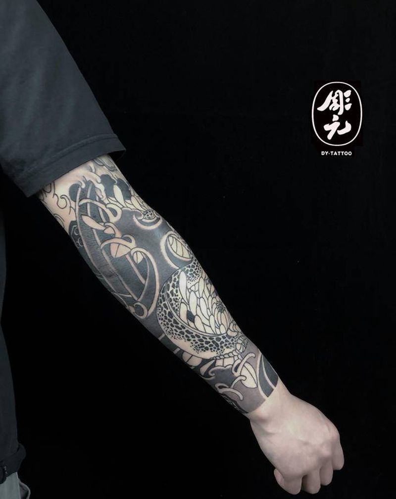 花臂纹身图片_老传统纹身图案