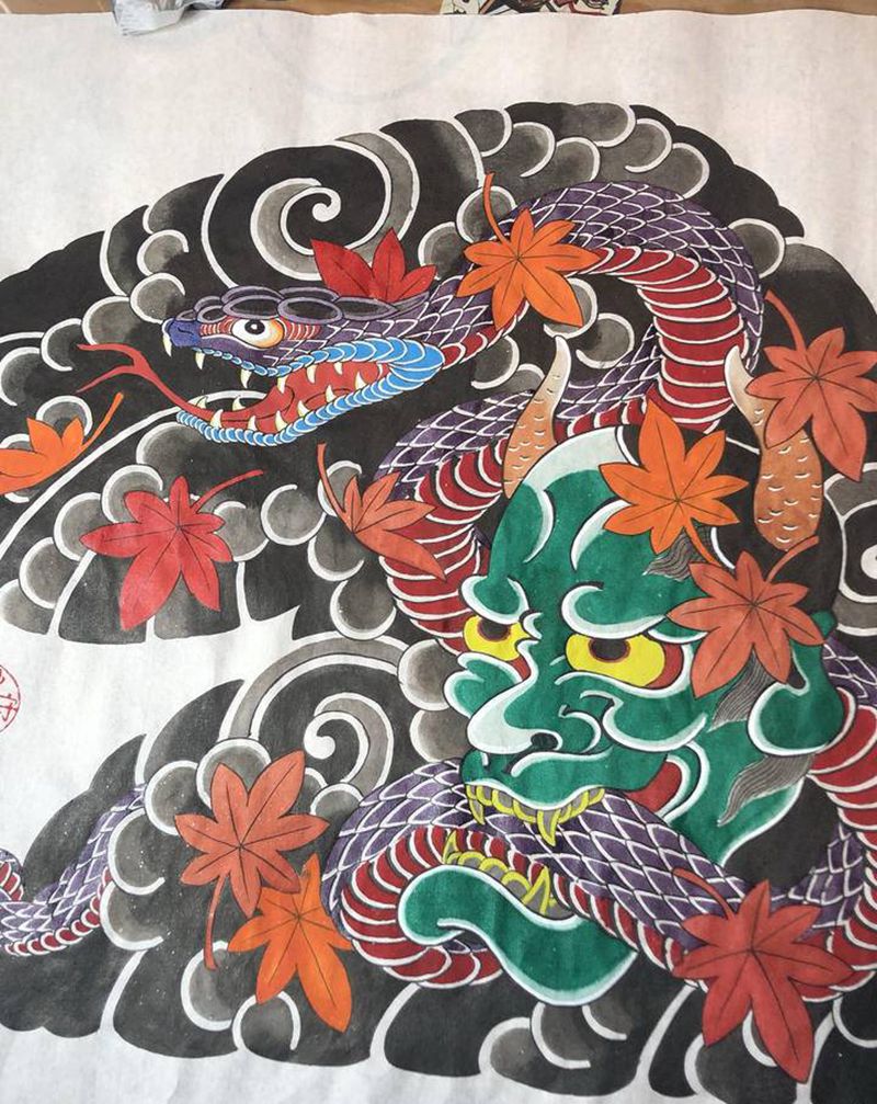 手稿纹身图片_手臂胸部老传统纹身图案