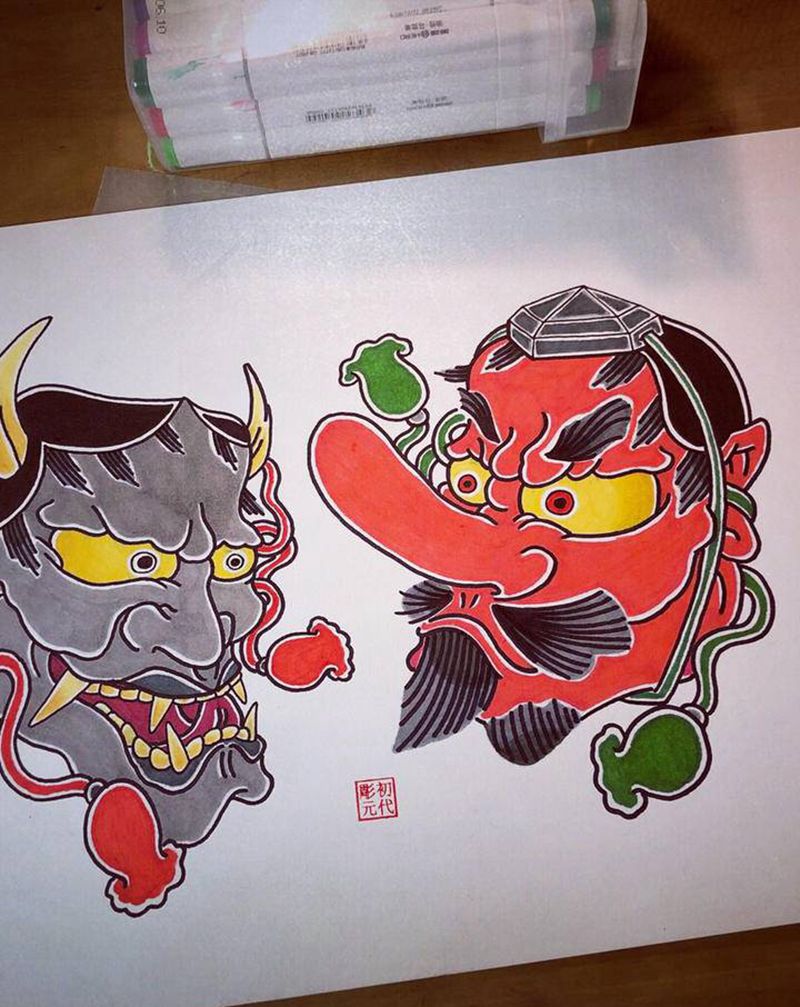 日式手稿纹身图片_老传统纹身图案