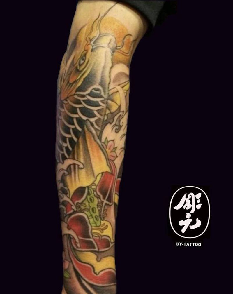 鱼纹身图片_手臂纹身图案
