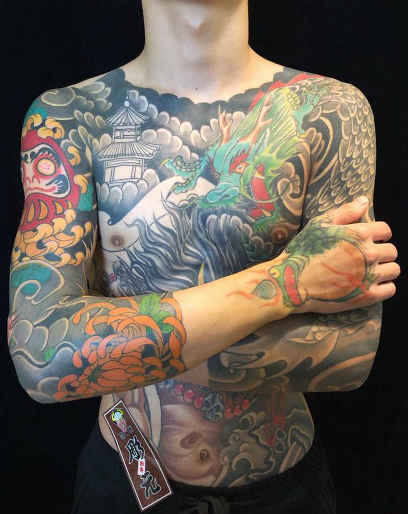 纹身纹身图片_手臂老传统新传统纹身图案