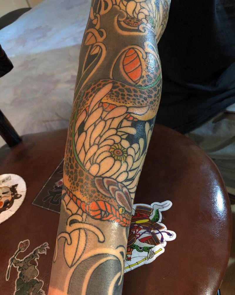 蛇纹身图片_老传统纹身图案