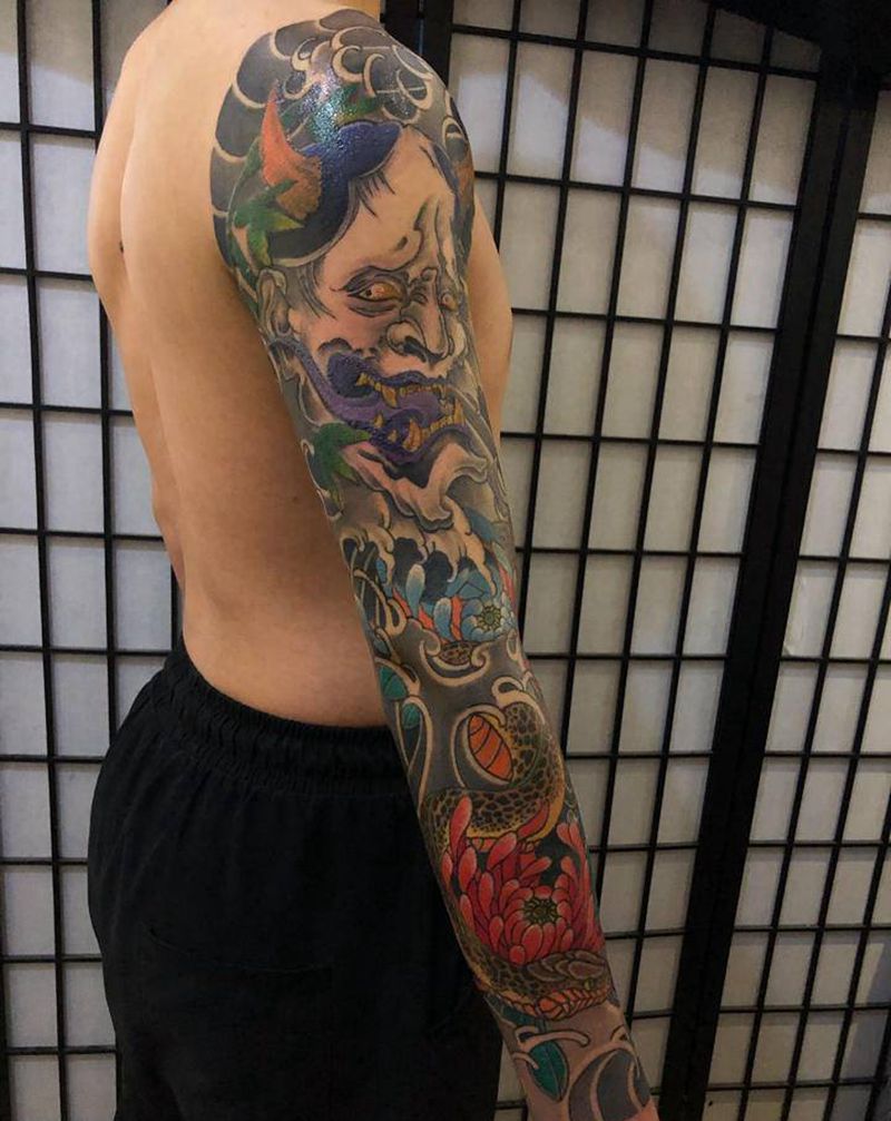 还有一次纹身图片_手臂老传统纹身图案