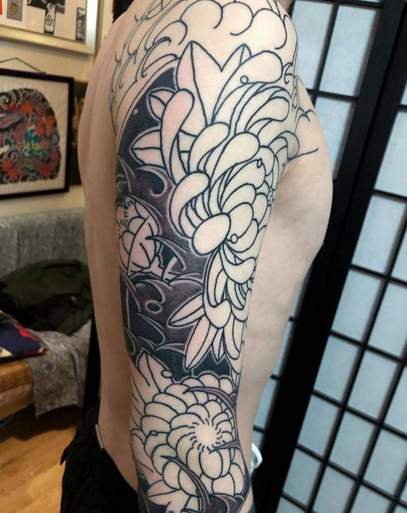 花臂纹身图片_手臂老传统纹身图案