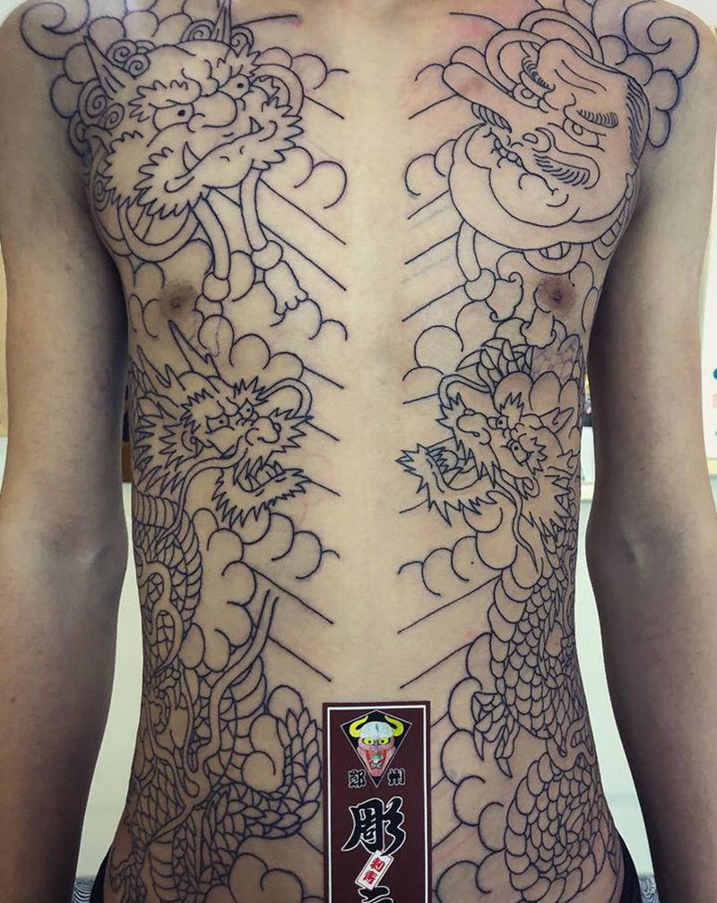 开纹身图片_老传统纹身图案