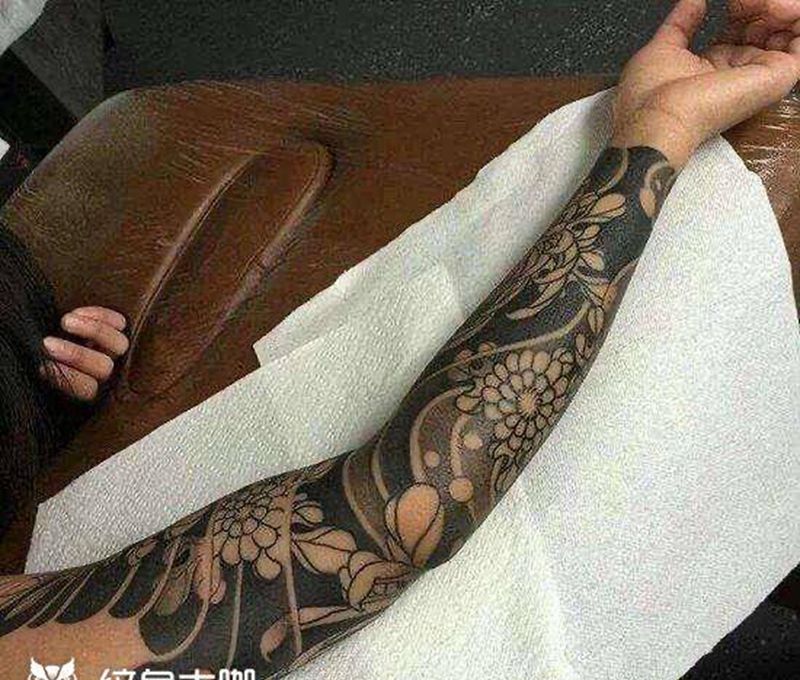 传统纹身图片_手臂老传统纹身图案