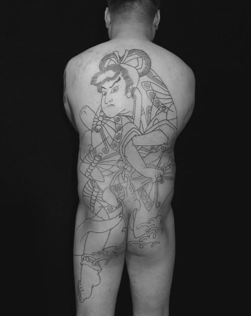 线纹身图片_老传统纹身图案