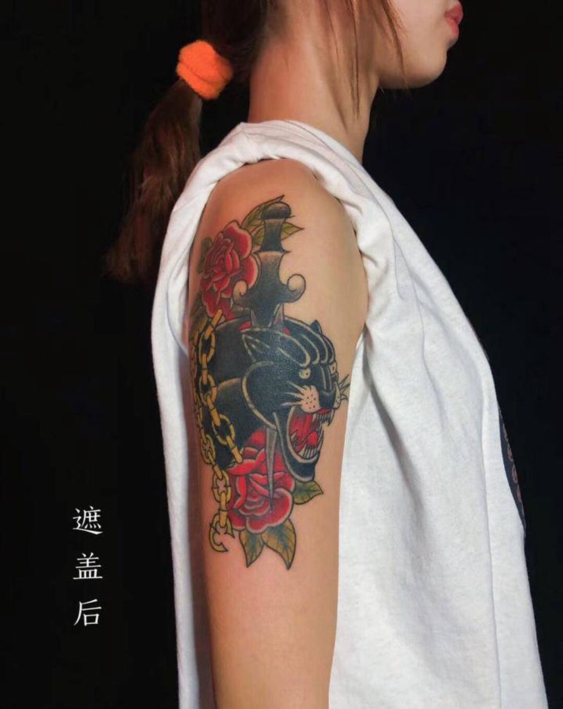 覆盖，勇纹身图片_Old School纹身图案