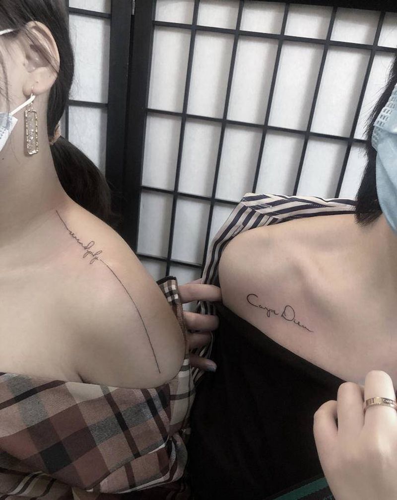 小清新纹身图片_花体字纹身图案