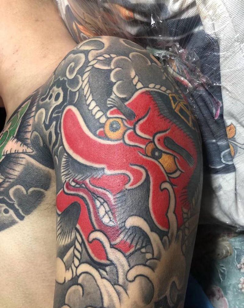 天狗纹身图片_老传统纹身图案