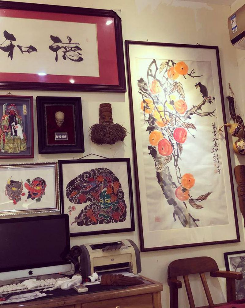 工作室休息区纹身图片_老传统纹身图案