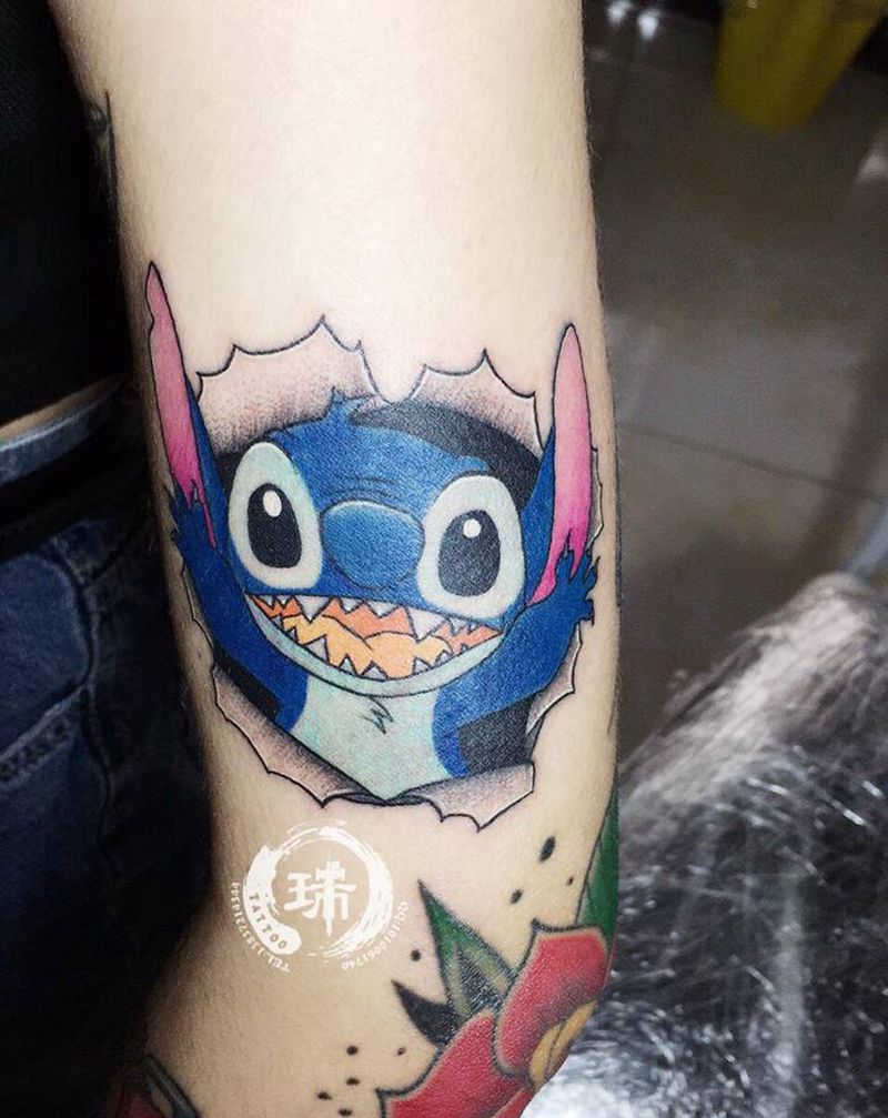 史迪仔纹身图片_手臂纹身图案