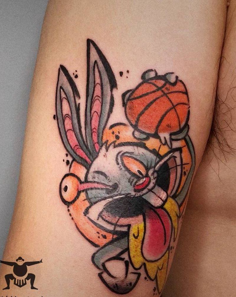 兔八哥纹身图片_手臂New School纹身图案