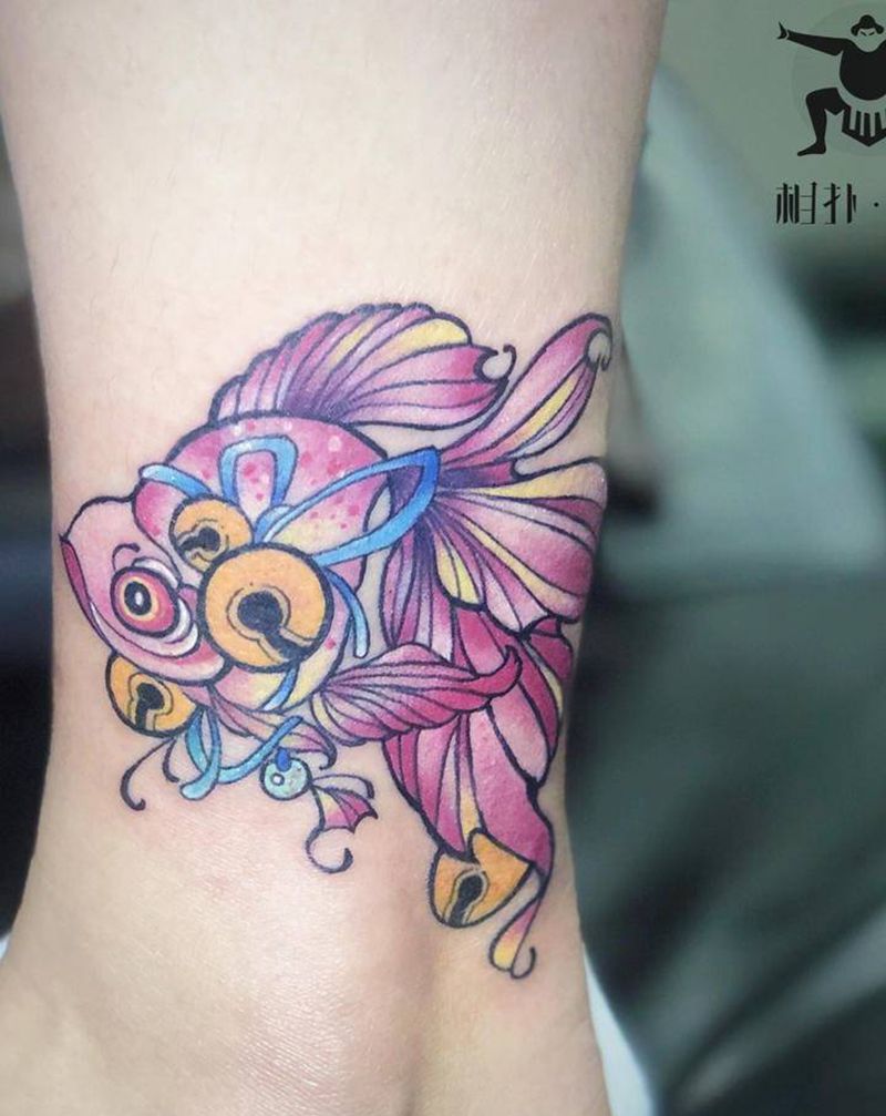 鱼纹身图片_腿部脚部New School纹身图案