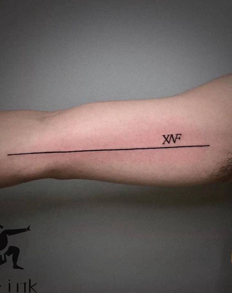 死亡线纹身图片_手臂几何纹身图案