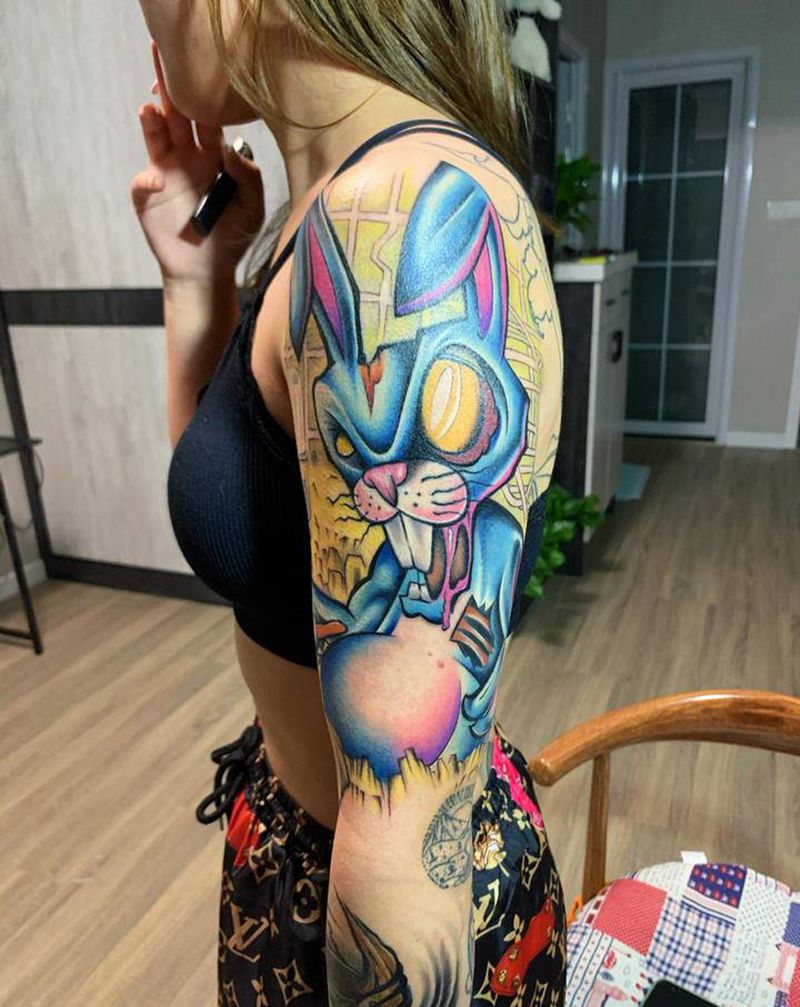 旧纹身翻新纹身图片_手臂New School纹身图案