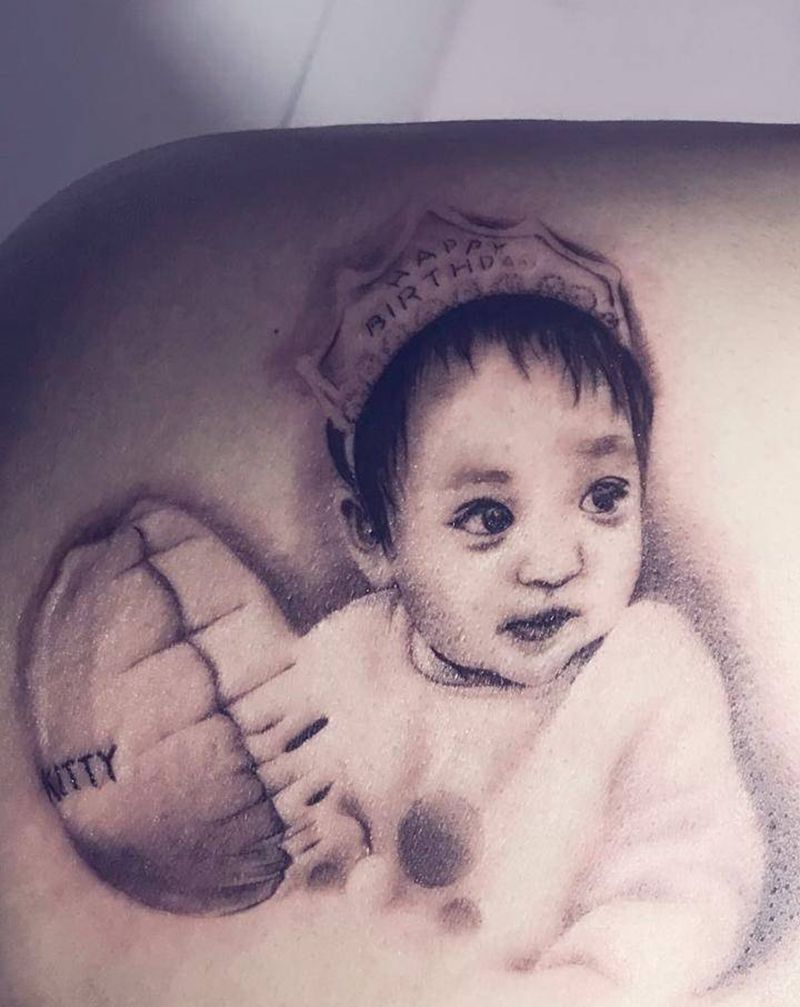 肖像纹身图片_背部纹身图案