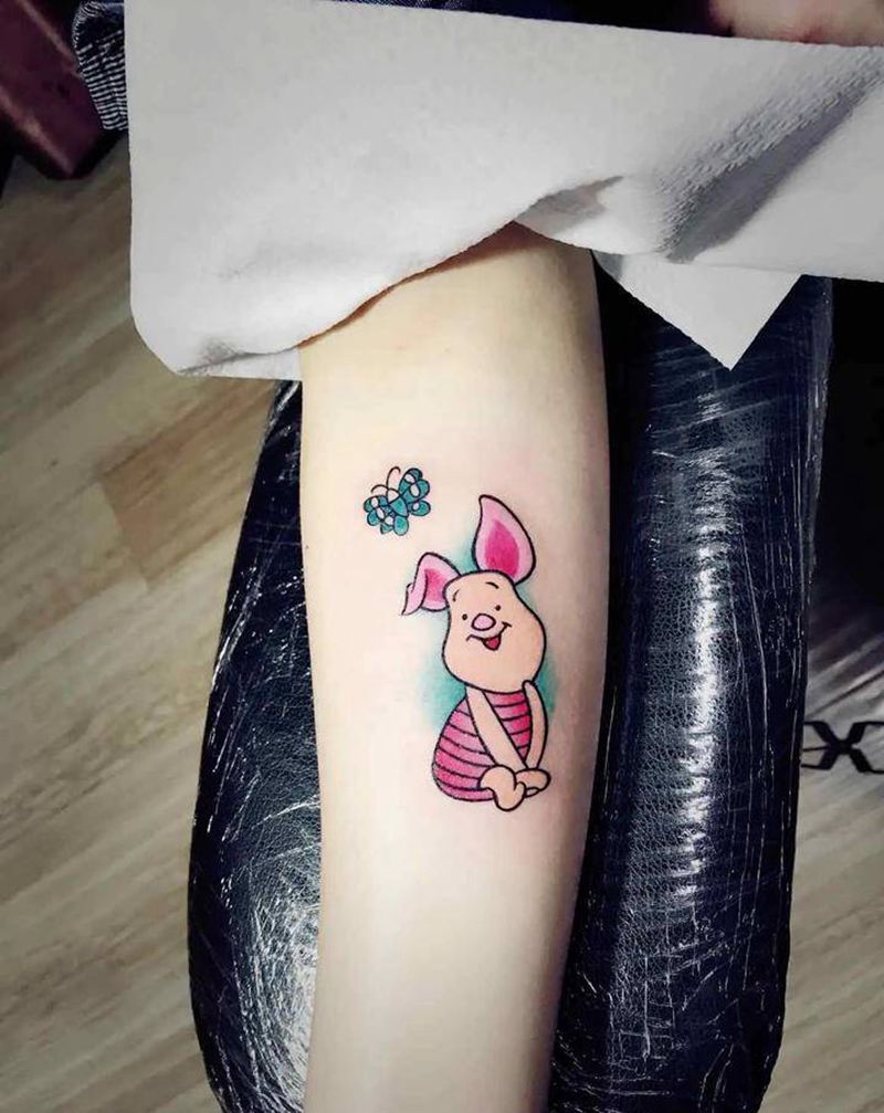 小清新一波儿纹身图片_水彩点刺纹身图案