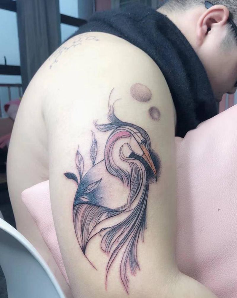 鸟纹身图片_手臂水彩纹身图案