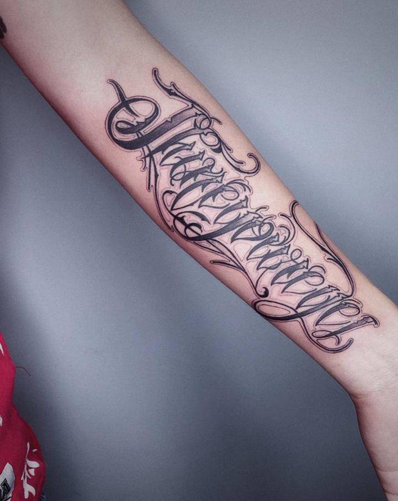 花体字纹身图片_花体字纹身图案