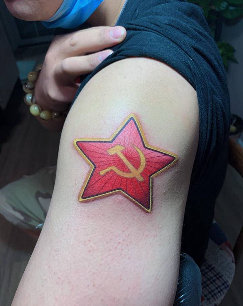 CCCP纹身图片_手臂水彩纹身图案