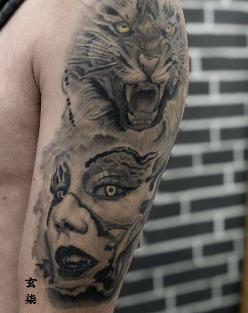 写实纹身图片_手臂欧美写实纹身图案