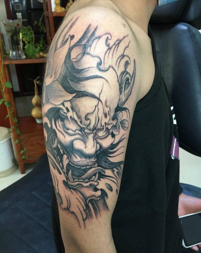 般若纹身图片_手臂新传统纹身图案