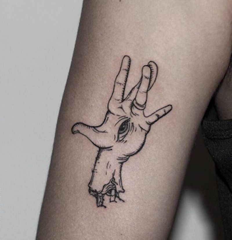 手 & 眼纹身图片_手臂纹身图案