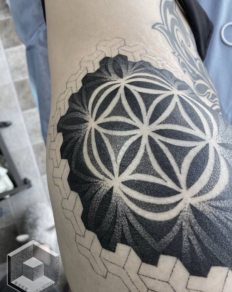 点刺图腾纹身图片_图腾点刺纹身图案