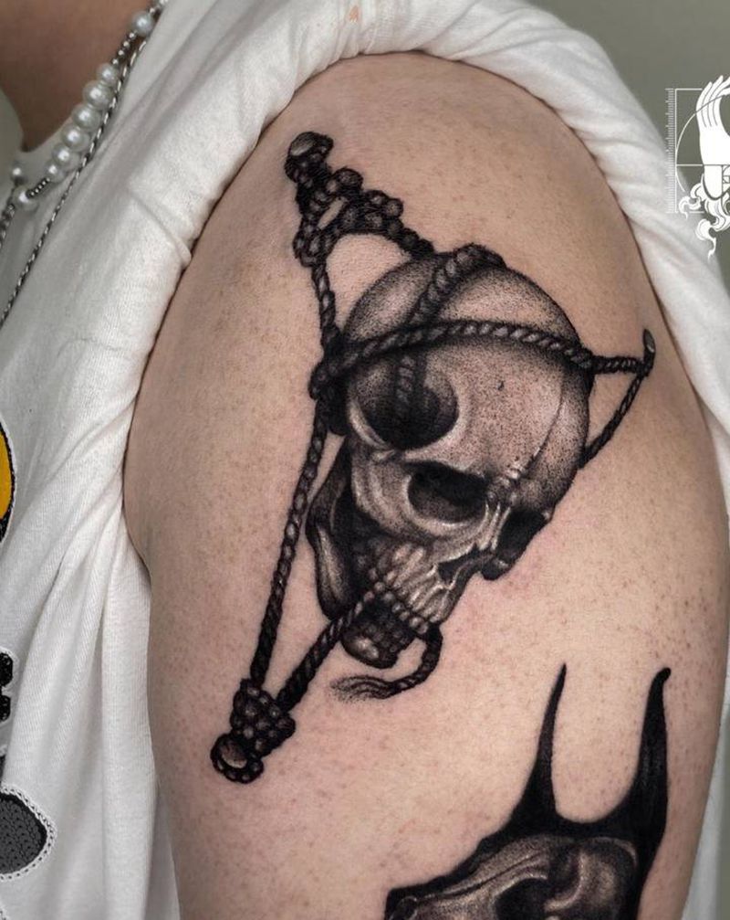 骷髅纹身图片_手臂暗黑纹身图案