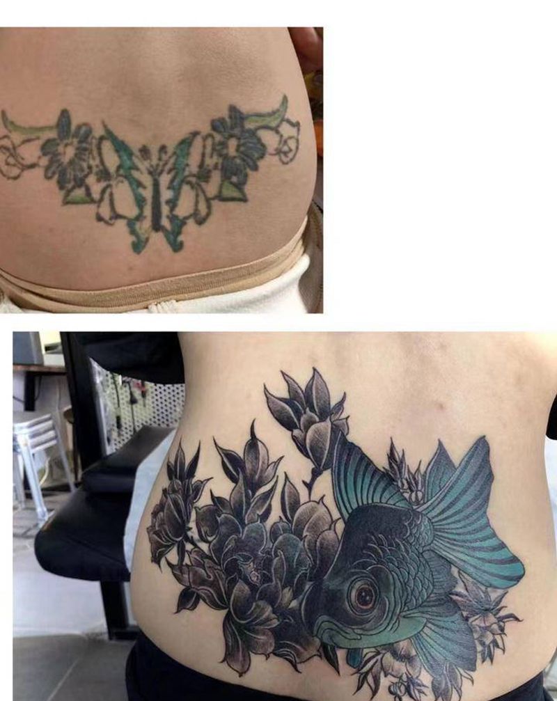 覆盖纹身图片_腰部纹身图案