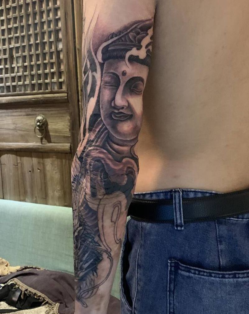 遮盖疤痕纹身图片_手臂新传统纹身图案