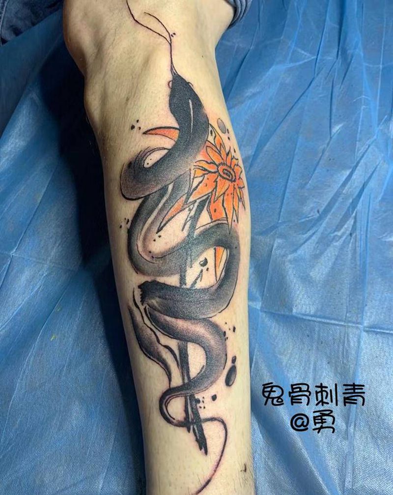 蛇纹身图片_新传统纹身图案