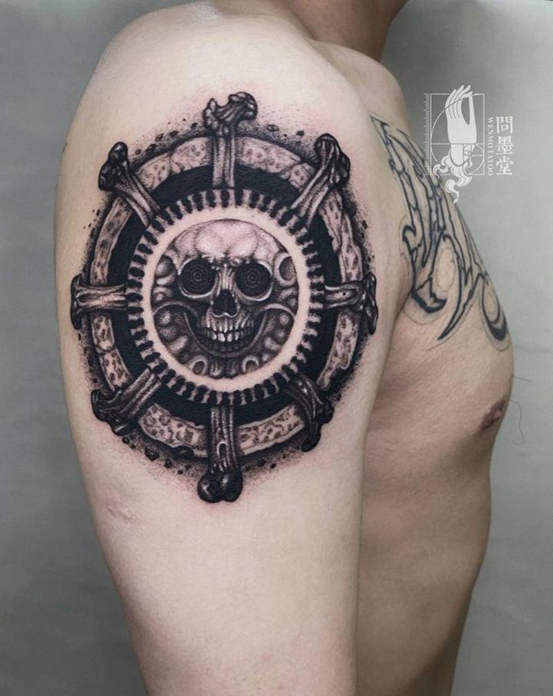 暗黑海盗船纹身图片_暗黑纹身图案