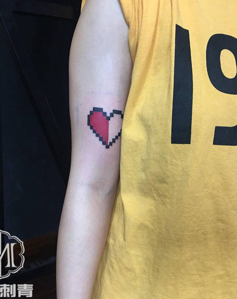 马赛克❤️纹身图片_手臂几何纹身图案