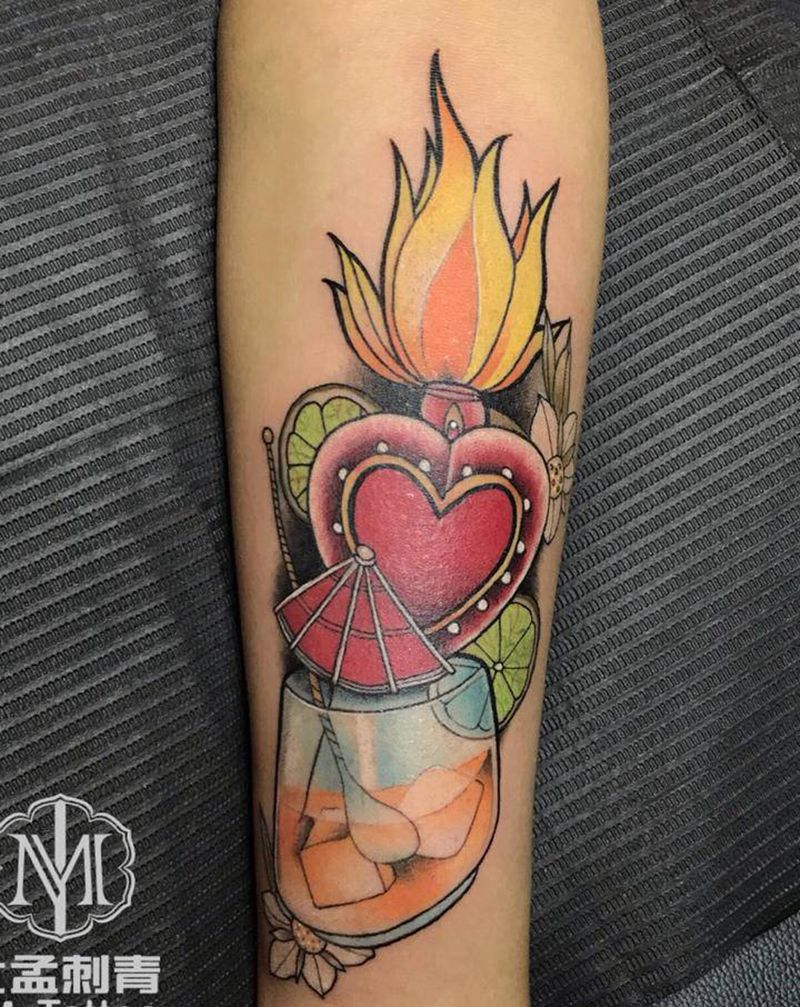 school小图纹身图片_手臂New School纹身图案