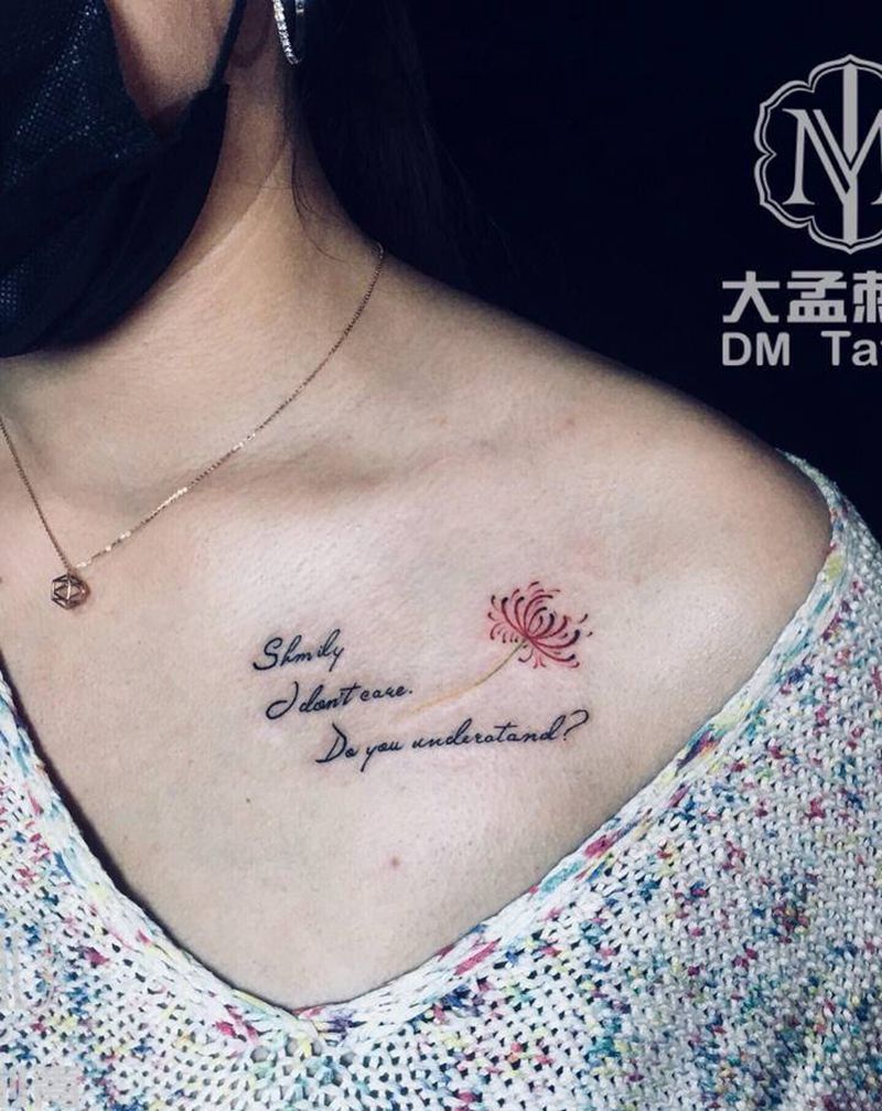 小清新纹身图片_胸部水彩纹身图案