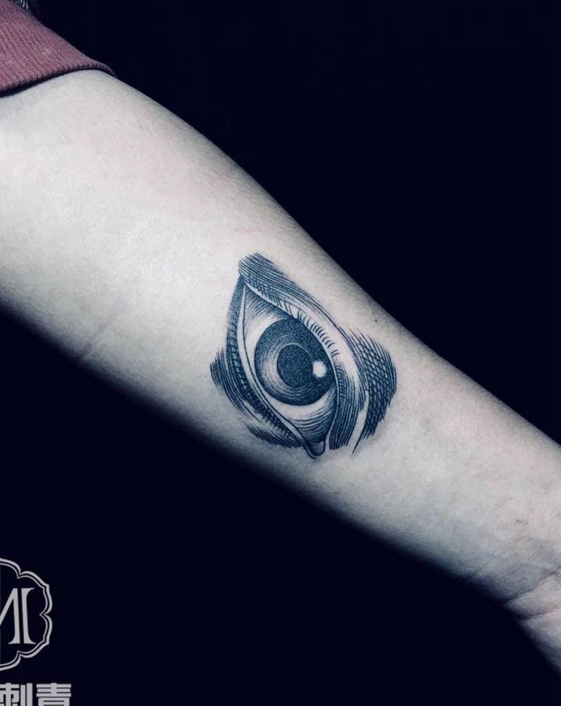 眼睛纹身图片_手臂纹身图案