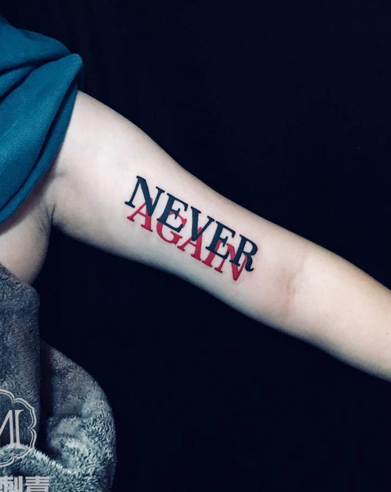 字母纹身图片_手臂花体字纹身图案