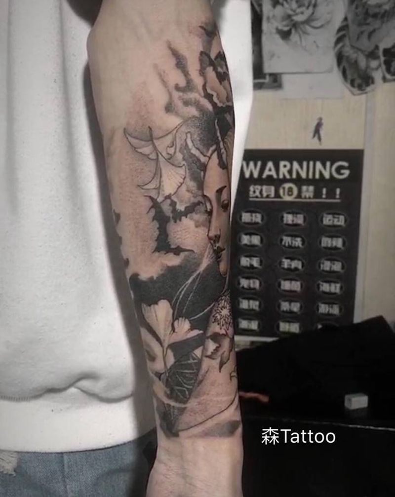 艺妓纹身图片_手臂纹身图案