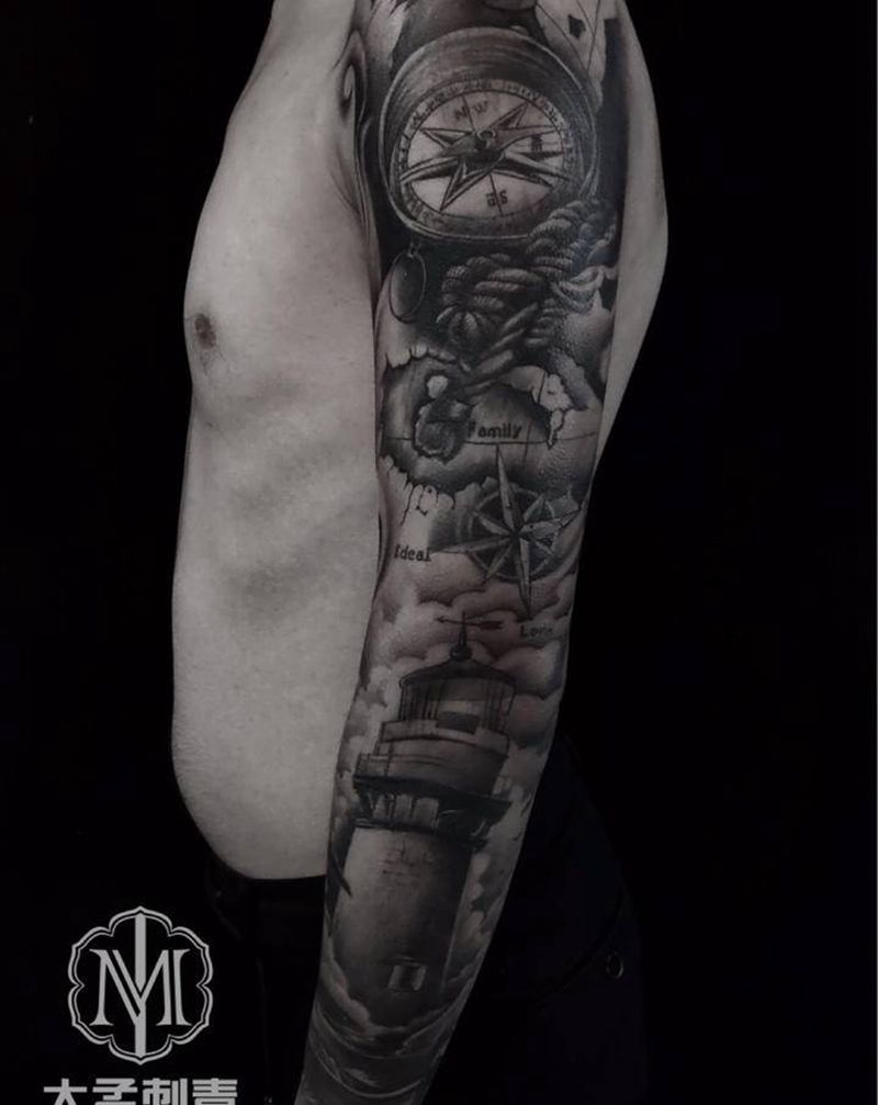 写实花臂纹身图片_手臂欧美写实纹身图案
