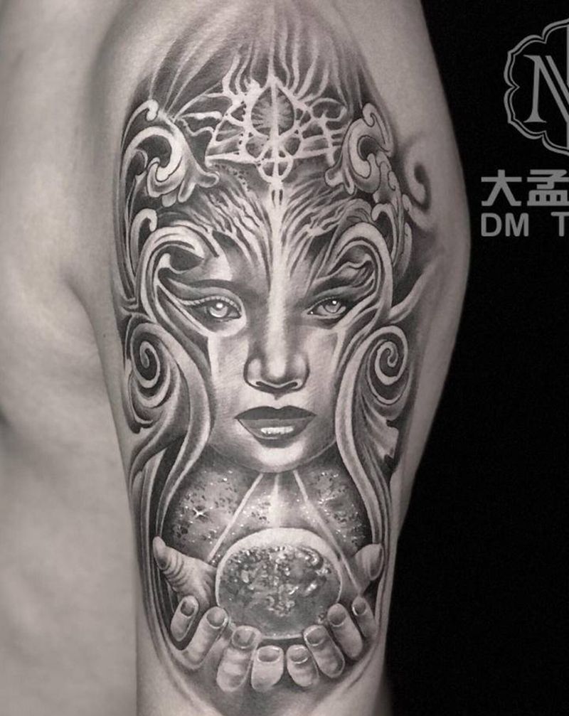 写实人物纹身图片_手臂欧美写实纹身图案