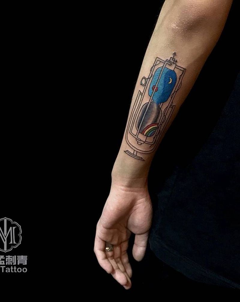 沙漏纹身图片_手臂几何纹身图案