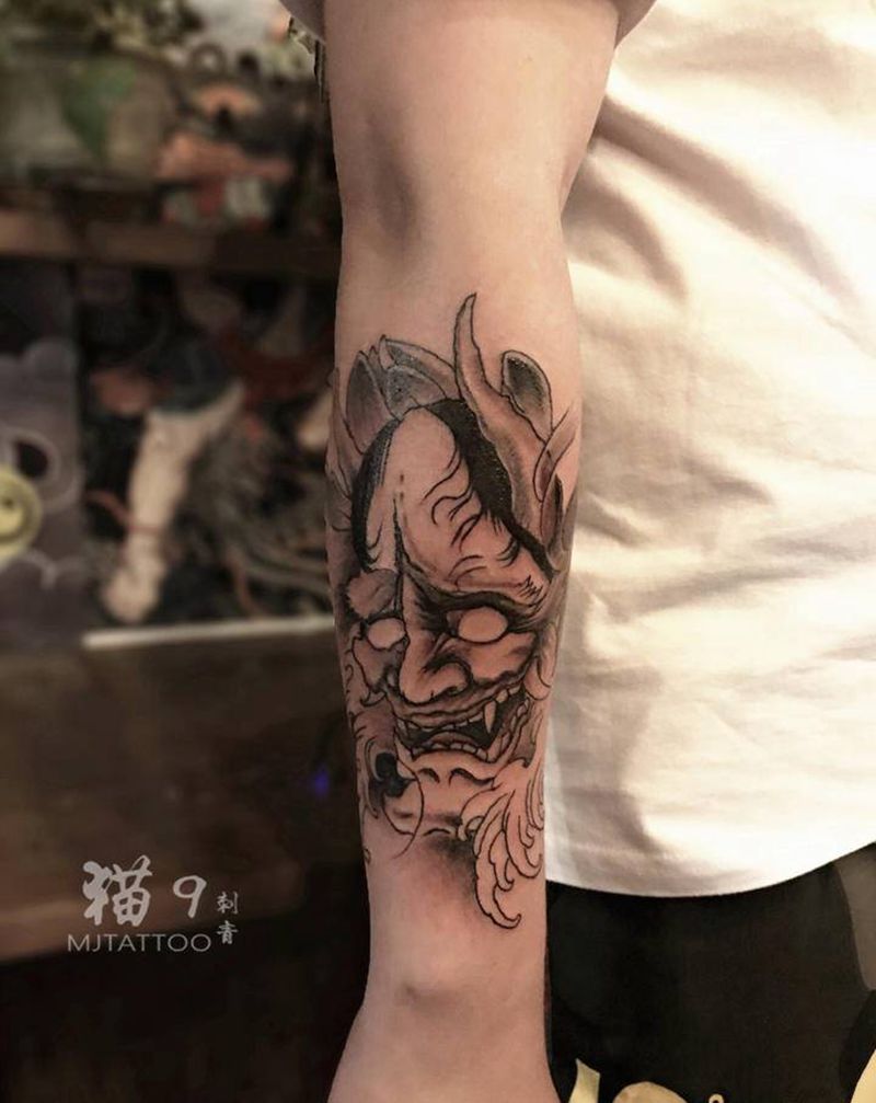 般若纹身图片_手臂手部新传统老传统般若小臂般若胳膊纹身图案