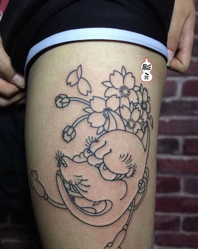 线纹身图片_老传统纹身图案