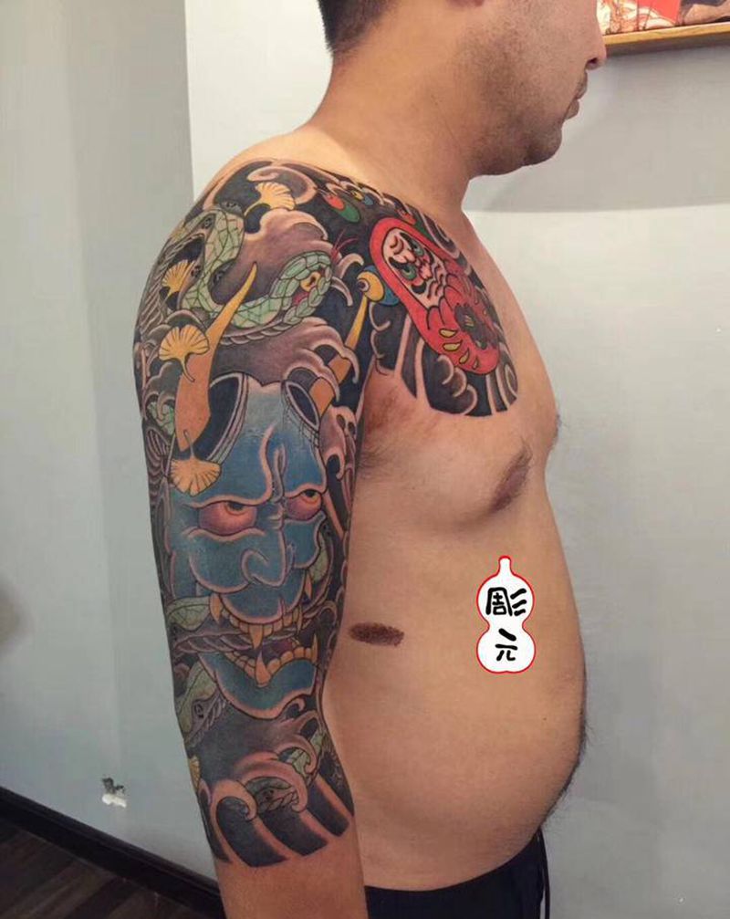 七分臂纹身图片_老传统纹身图案