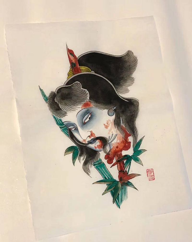 老传统纹身手稿纹身图片_老传统纹身图案