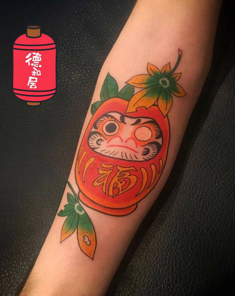 达摩蛋纹身图片_老传统纹身图案