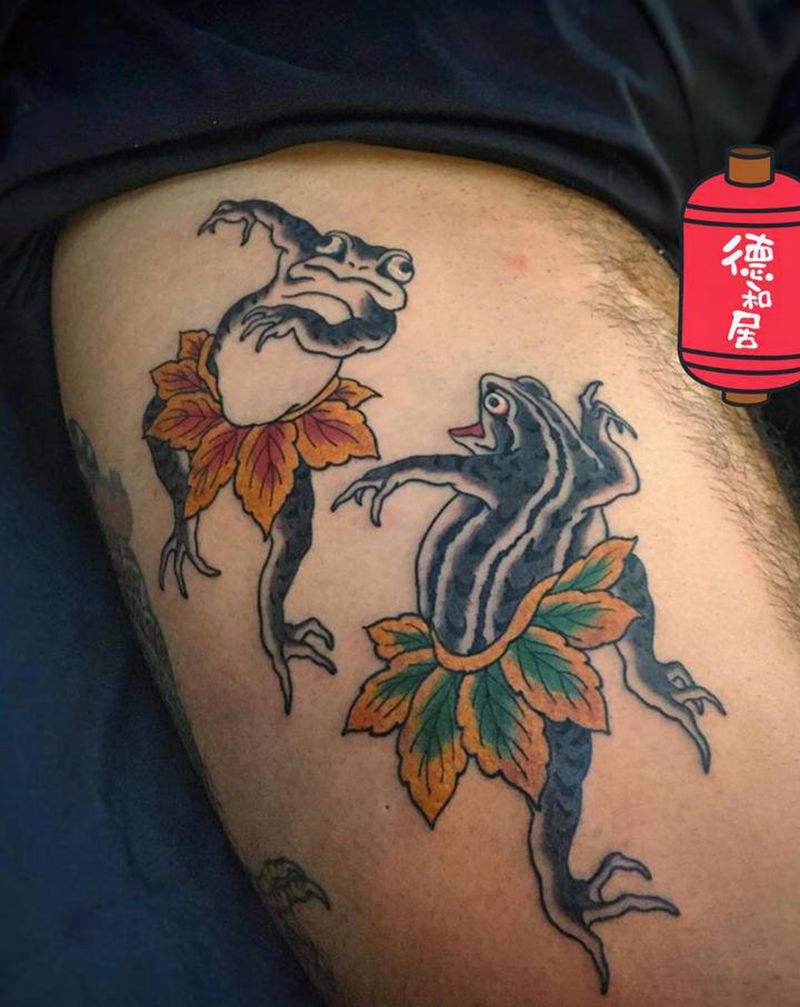 蛙纹身图片_老传统纹身图案