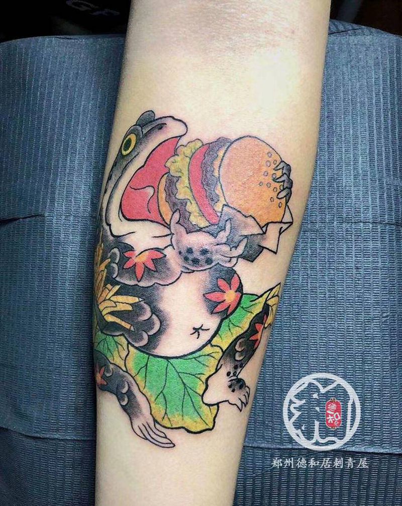 蛙纹身图片_老传统纹身图案